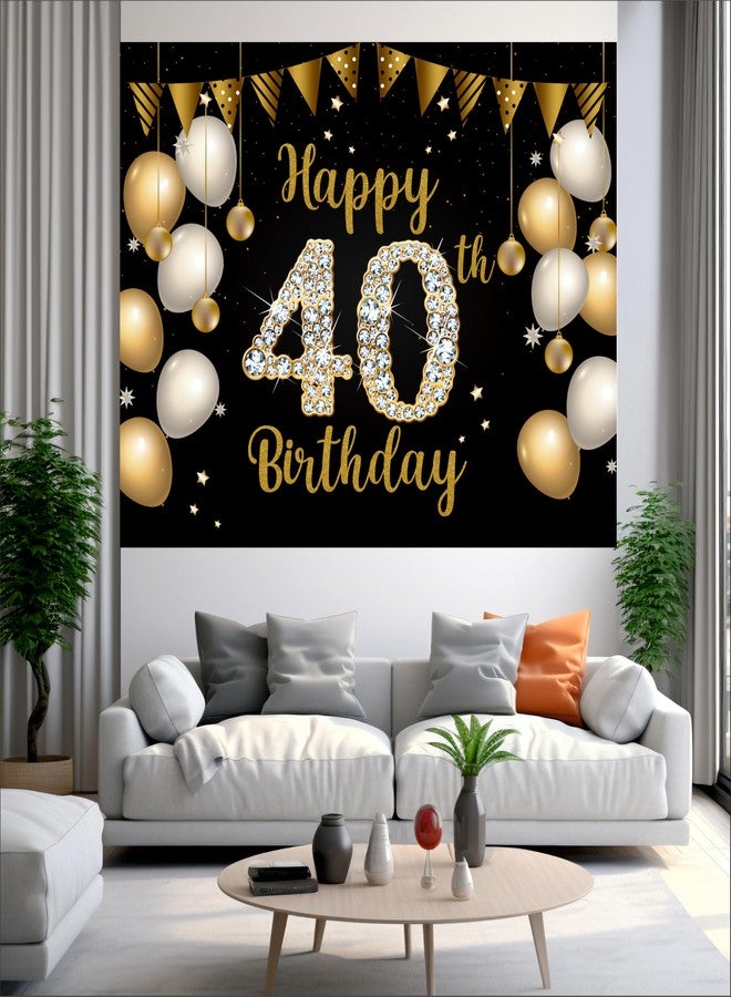 Party Baazaar 40th Birthday Backdrop 5x4 Ft | Backdrops for Decoration | Birthday Decoration Backdrop | Banner for Kids Theme Party - Image 2